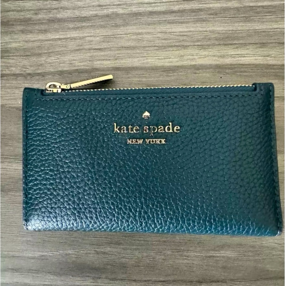 Kate Spade Small Slim Dark Green Bifold Wallet